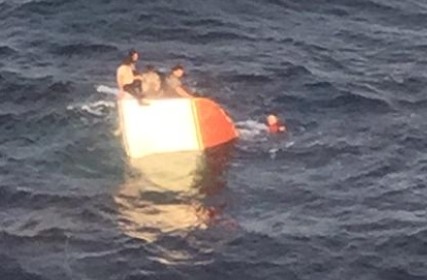 shippigan-rescue This photo of the sinking fishing vessel was captured at about 6 a.m. Sunday
