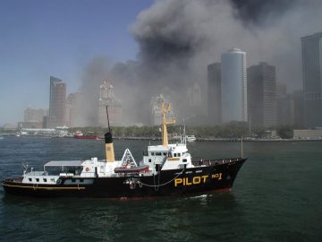 The pilot boat New York underway off Lower Manhattan on September 11 2001
