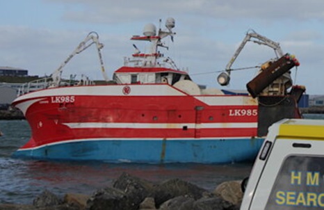 Fishing boat runs aground in Lerwick harbour